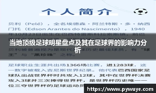 当地顶级足球明星盘点及其在足球界的影响力分析